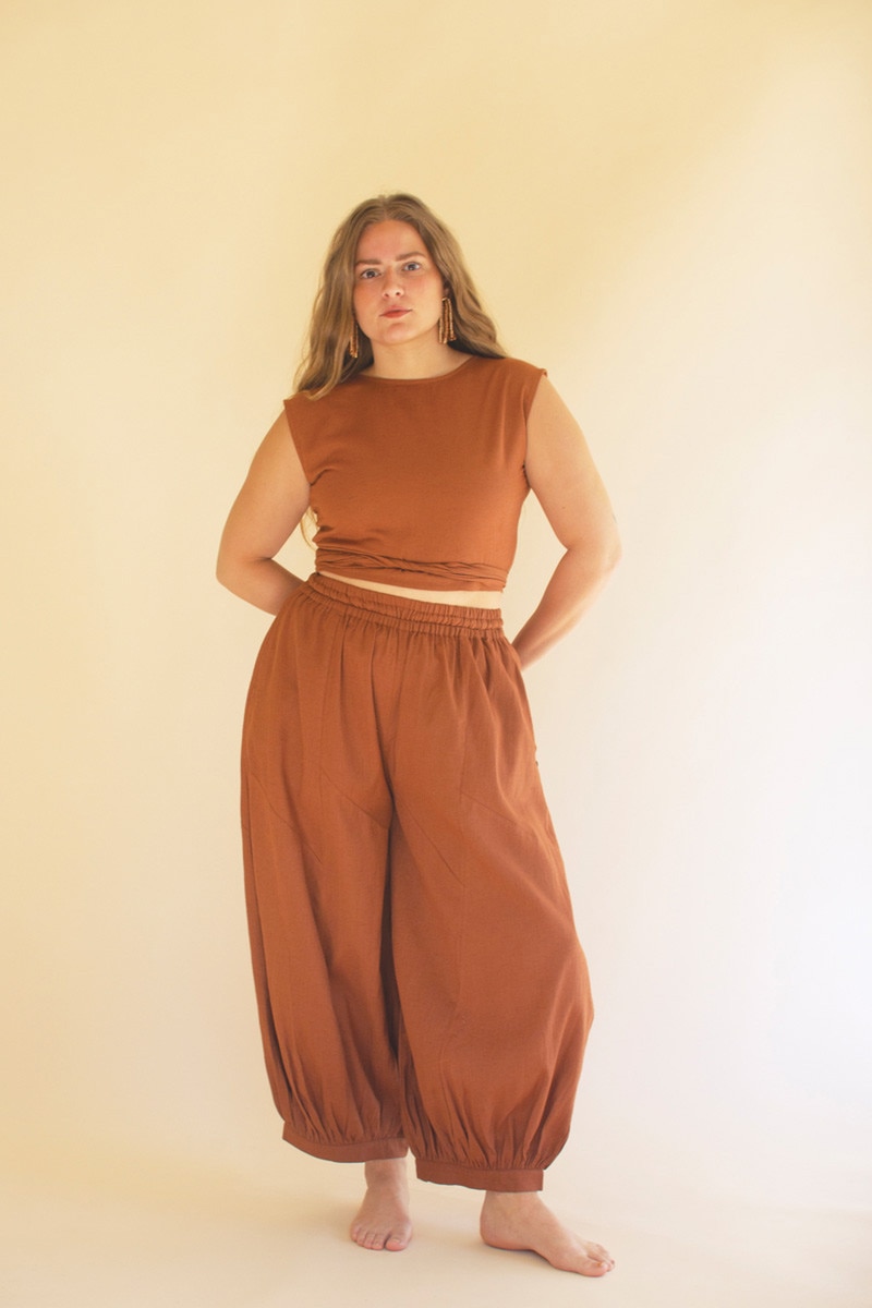 NELL1024K Drawstring Balloon Pant, Cinnamon - One Size