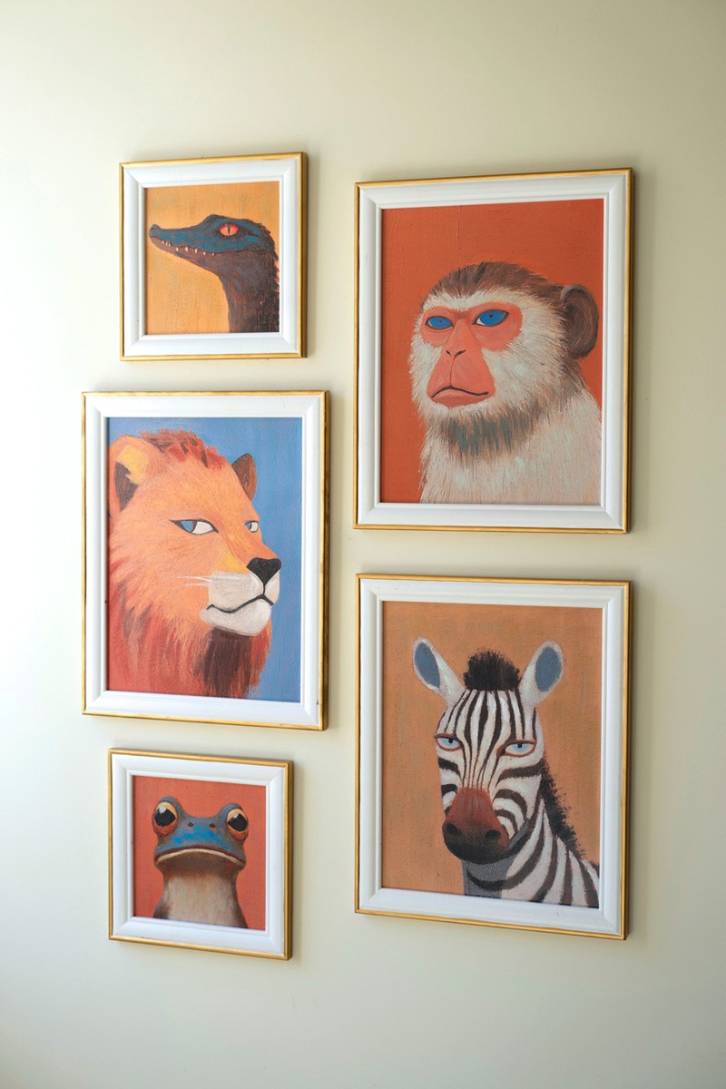CAW1022 Framed Animal Prints, Multi Color - Set of 5