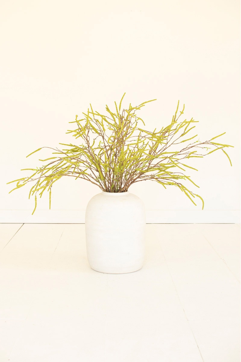 CHAL1087 43 in. Artificial Green Willow Flowers Spray