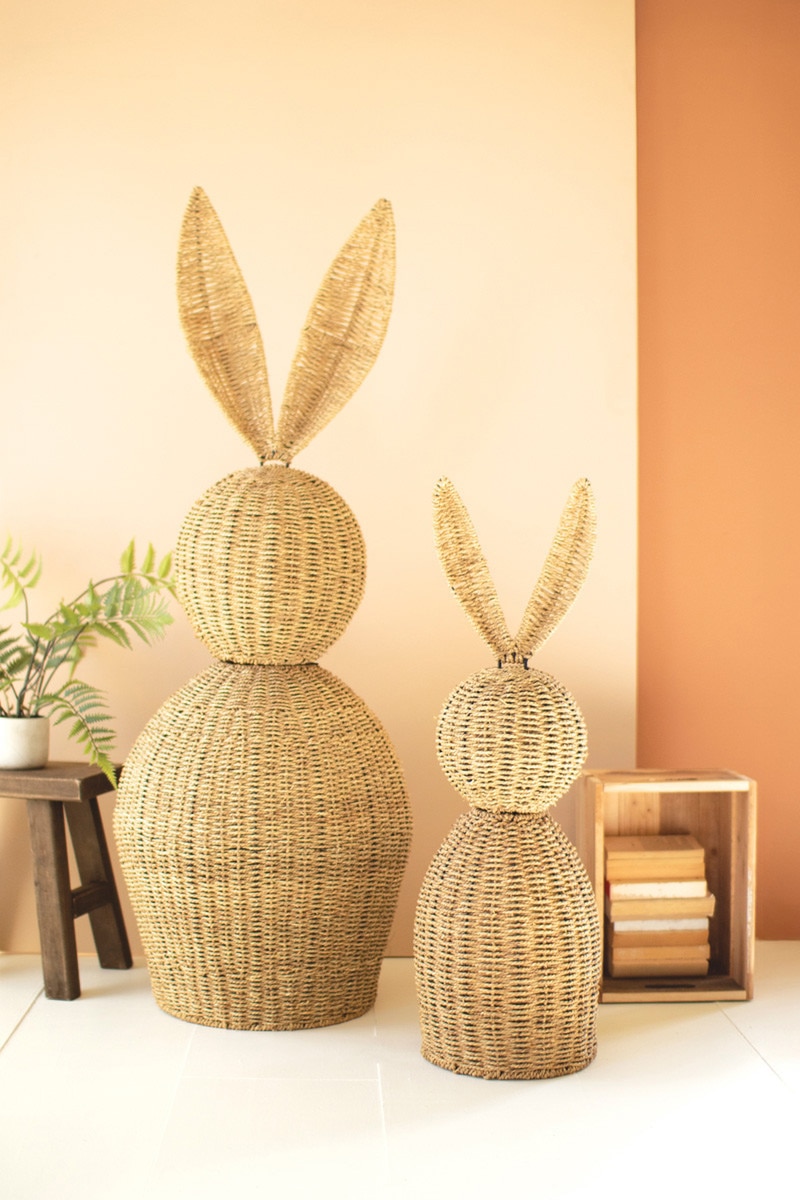 CHUY1071 Giant Woven Vine Rabbits, Brown