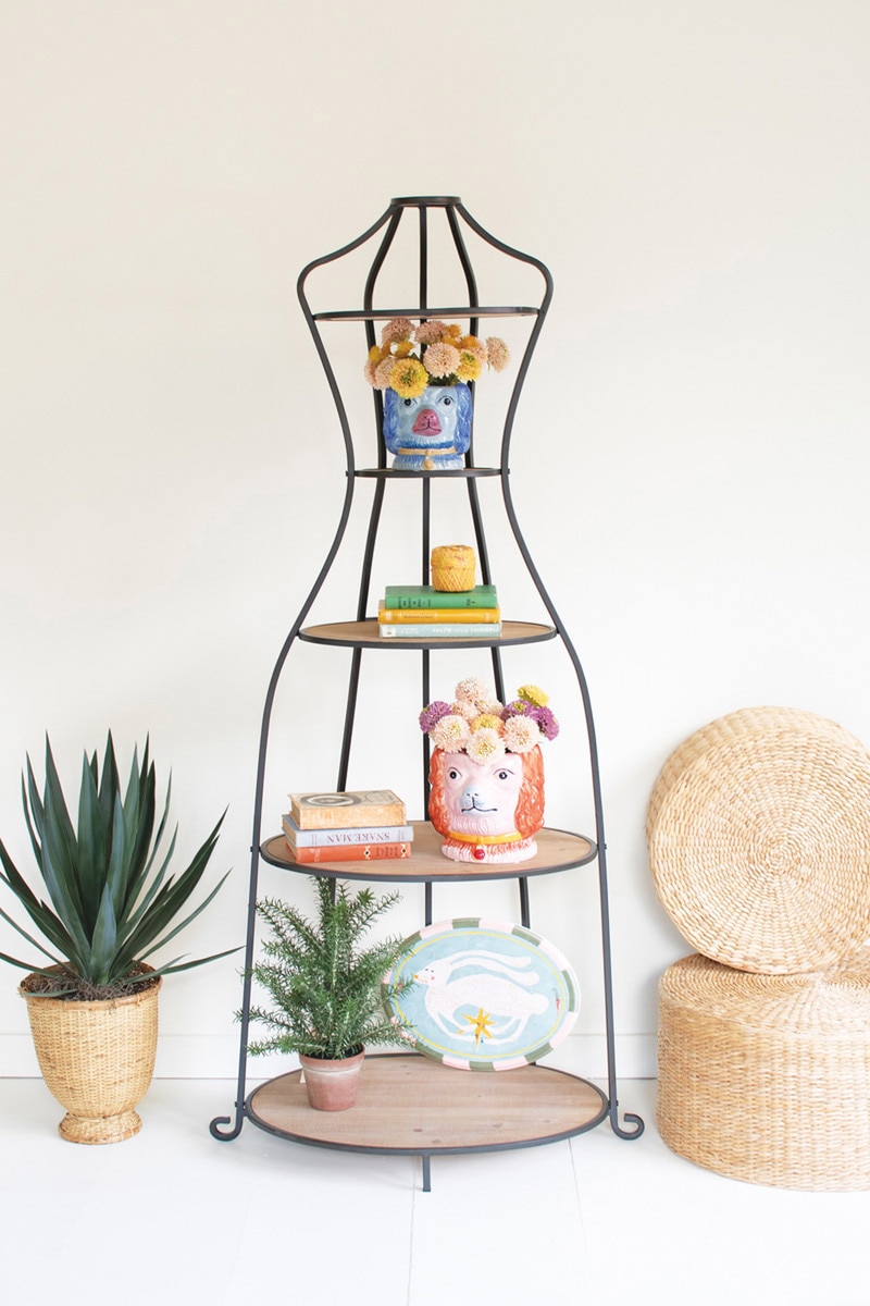 CHW1563 20 x 32 x 69 in. Metal & Wood Mannequin with Shelves, Multi Color