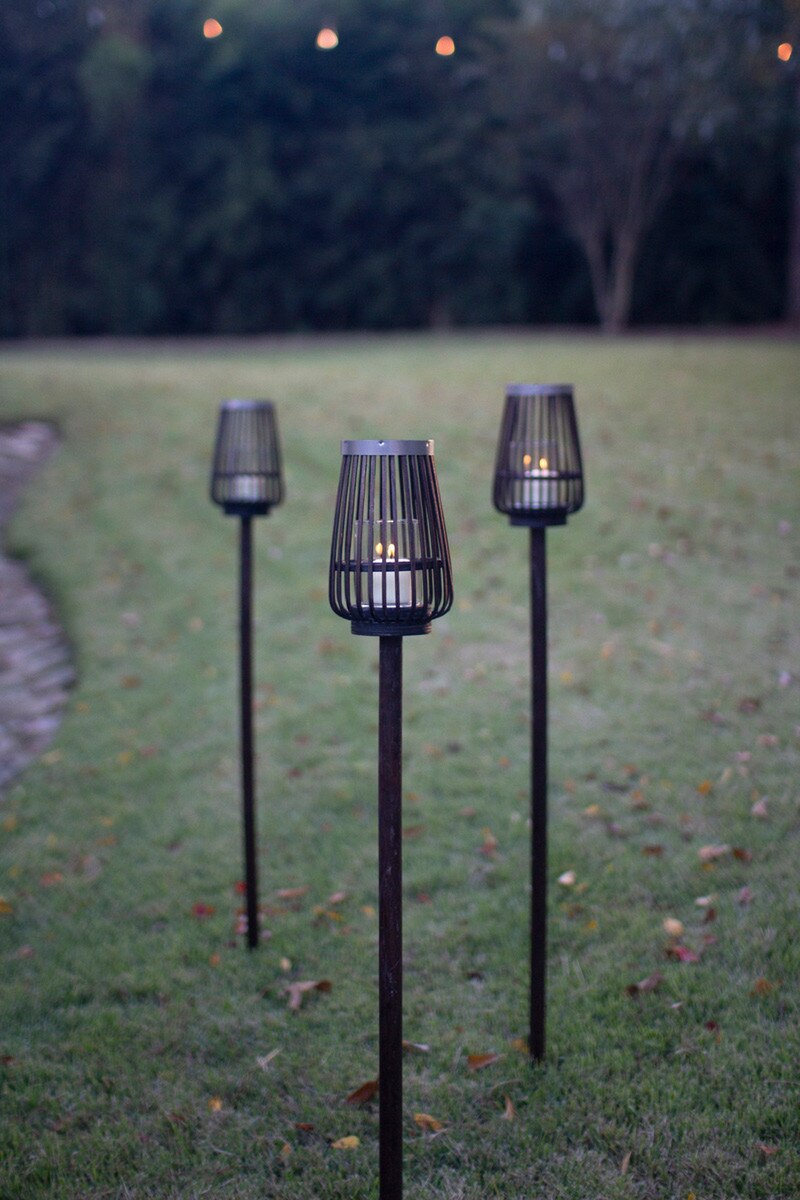 CLUX1316 Bamboo Lantern Garden Stake - Brown