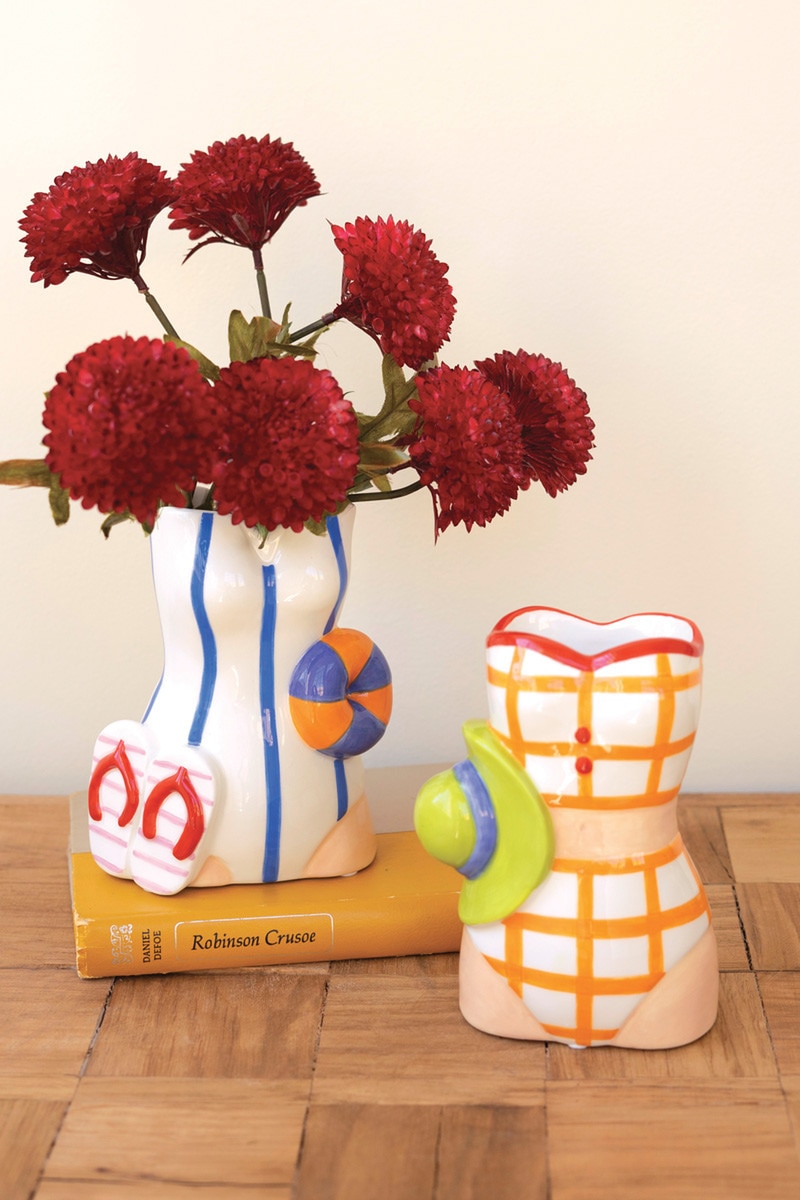 CWA1000 Ceramic Swimsuit Vases, Multi Color
