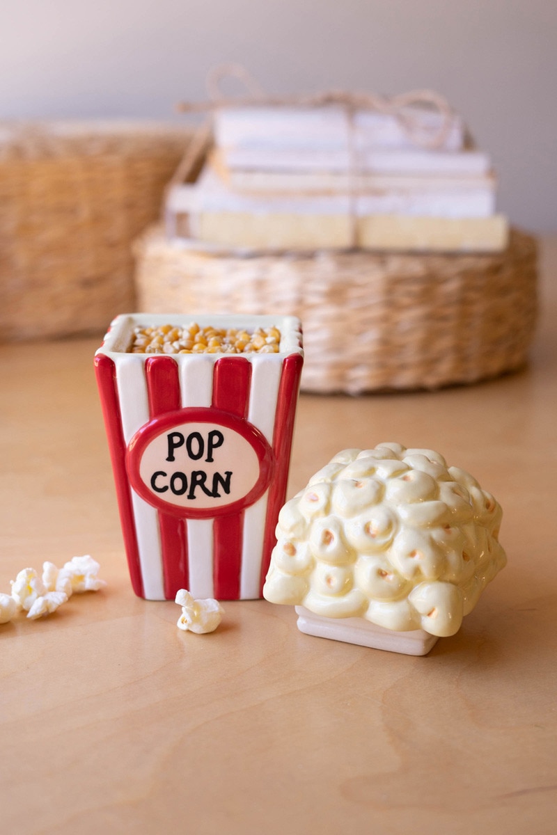 CXNY1057 Ceramic Popcorn Canister, Multi Color