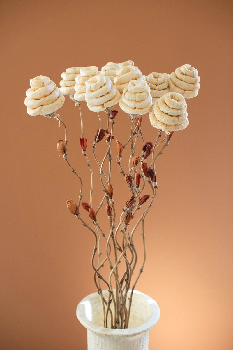 DEX1002 3.5 x 56 in. Cornhusk Botanical Floral Stem with Hive Accent, Multi Color