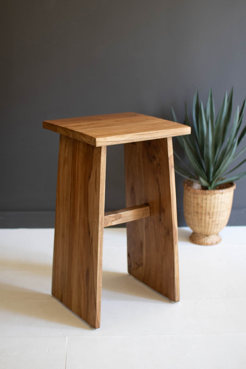 DFG1021 16 x 15 x 28 in. Teakwood Bar Stool, Brown