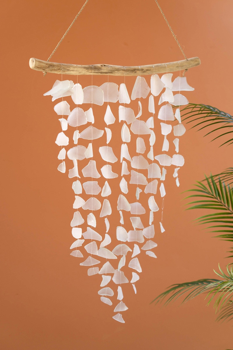DKM1010 Driftwood & Sea Glass Chime, Multi Color