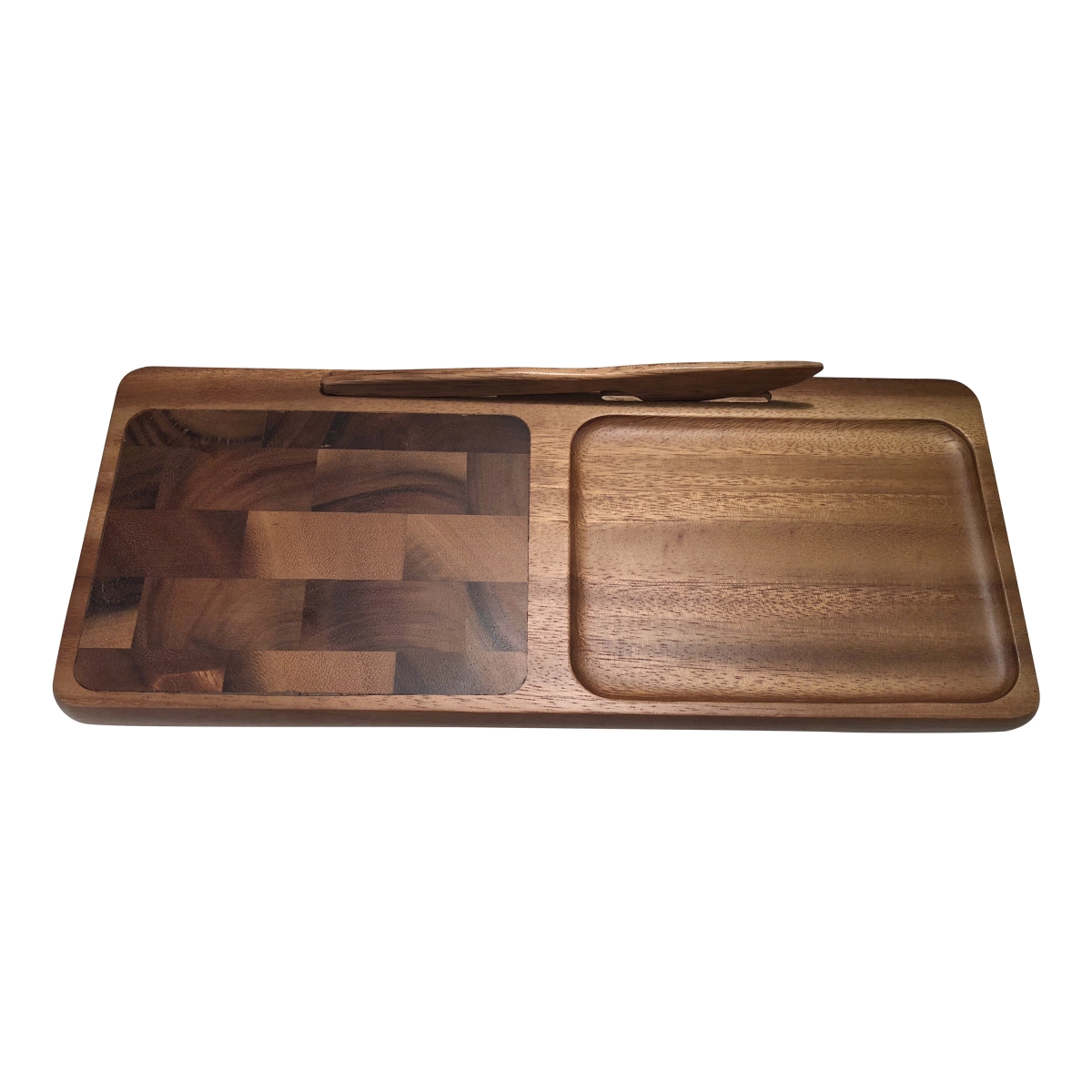 364 Cheeseboard with End Grain Inlay, Knife Included - 14 x 6 x .75 in.