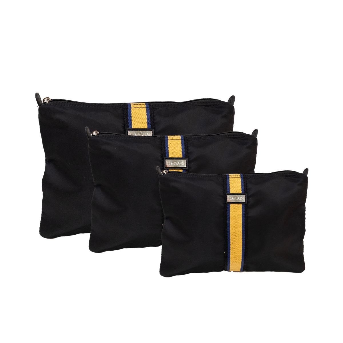 HDK837-Bl-Yel-M 12 x 0.5 x 9 in. Zip All Pod Carry Case Bag, Black & Yellow - Medium -  Hadaki, HDK837-Bl/Yel-M