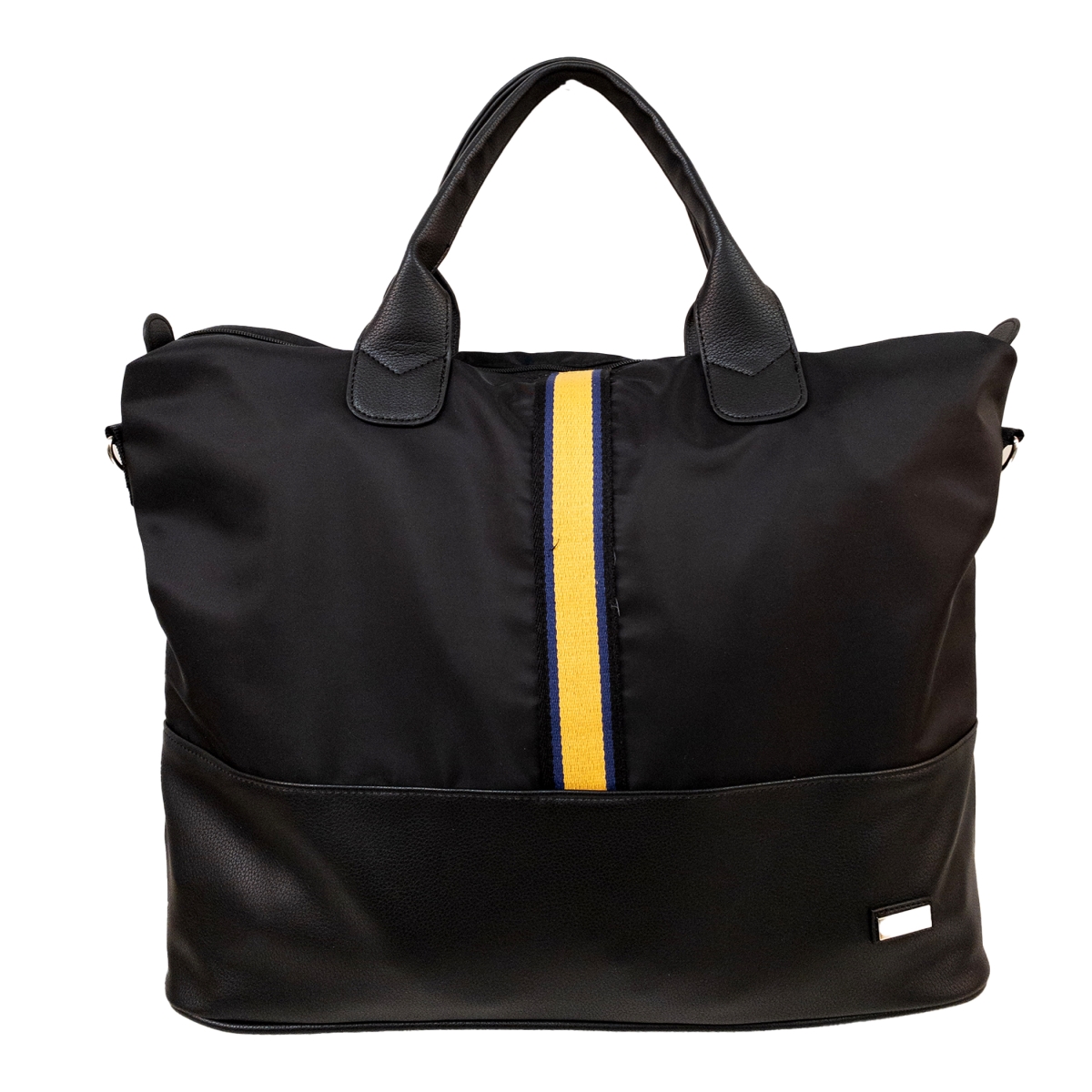 HDK893-Bl-Yel 18 x 7 x 15 in.  Hamptons Tote Bag, Black & Yellow -  Hadaki, HDK893-Bl/Yel