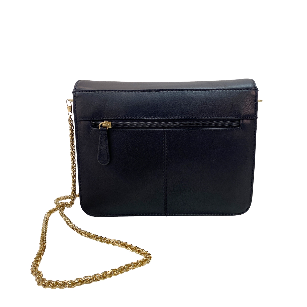 HDK763 10 x 3 x 8 in. Coya Flap Chain Bag, Black -  Hadaki