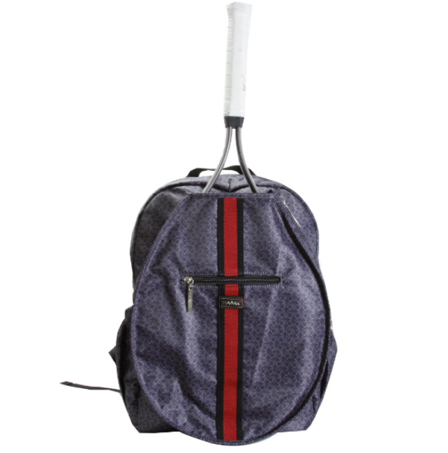 HDK928-RdStMed-L Tennis Backpack, Red Stripe Medallion - Large