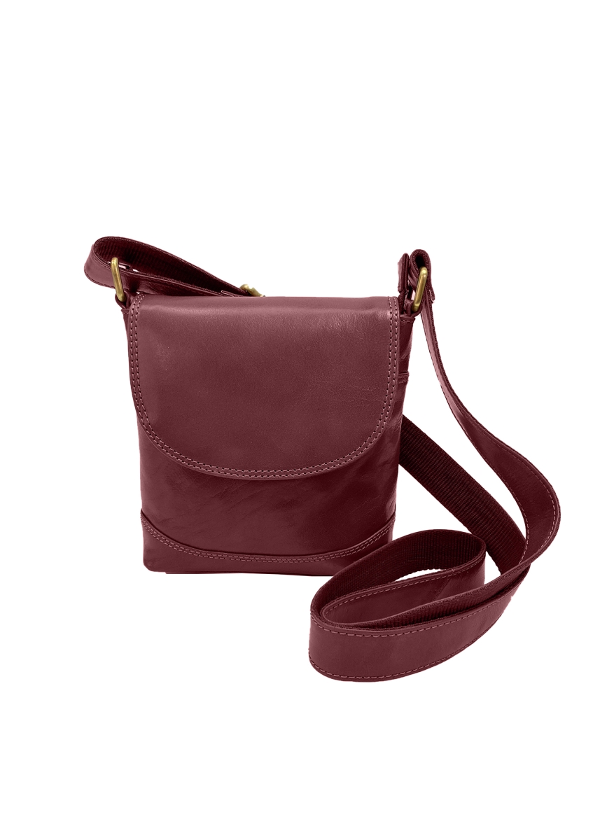 HDK749-BD Bucket Crossbody Bag, Burgundy -  Hadaki