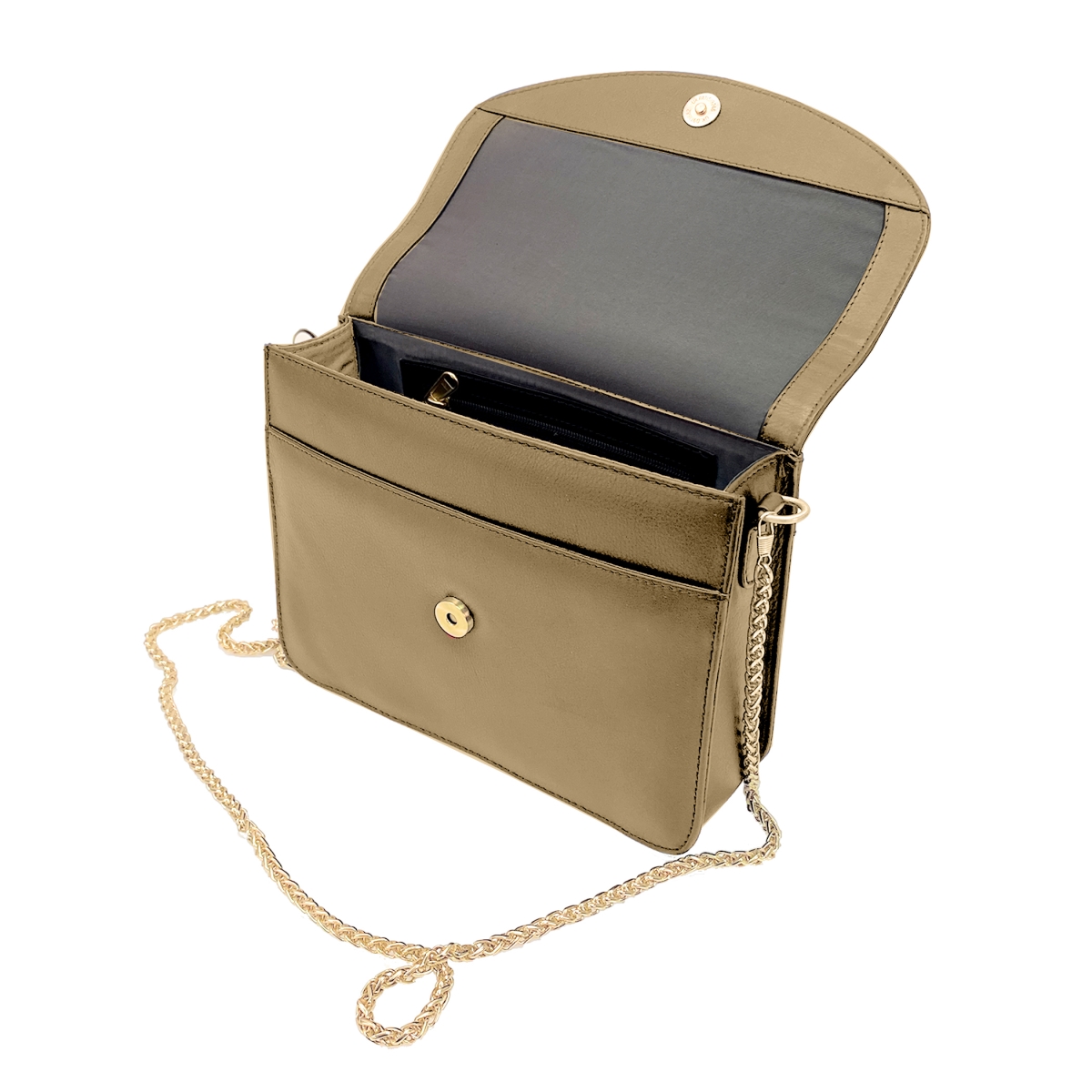 HDK763-SSD Coya Flap Chain Bag, Shifting Sand