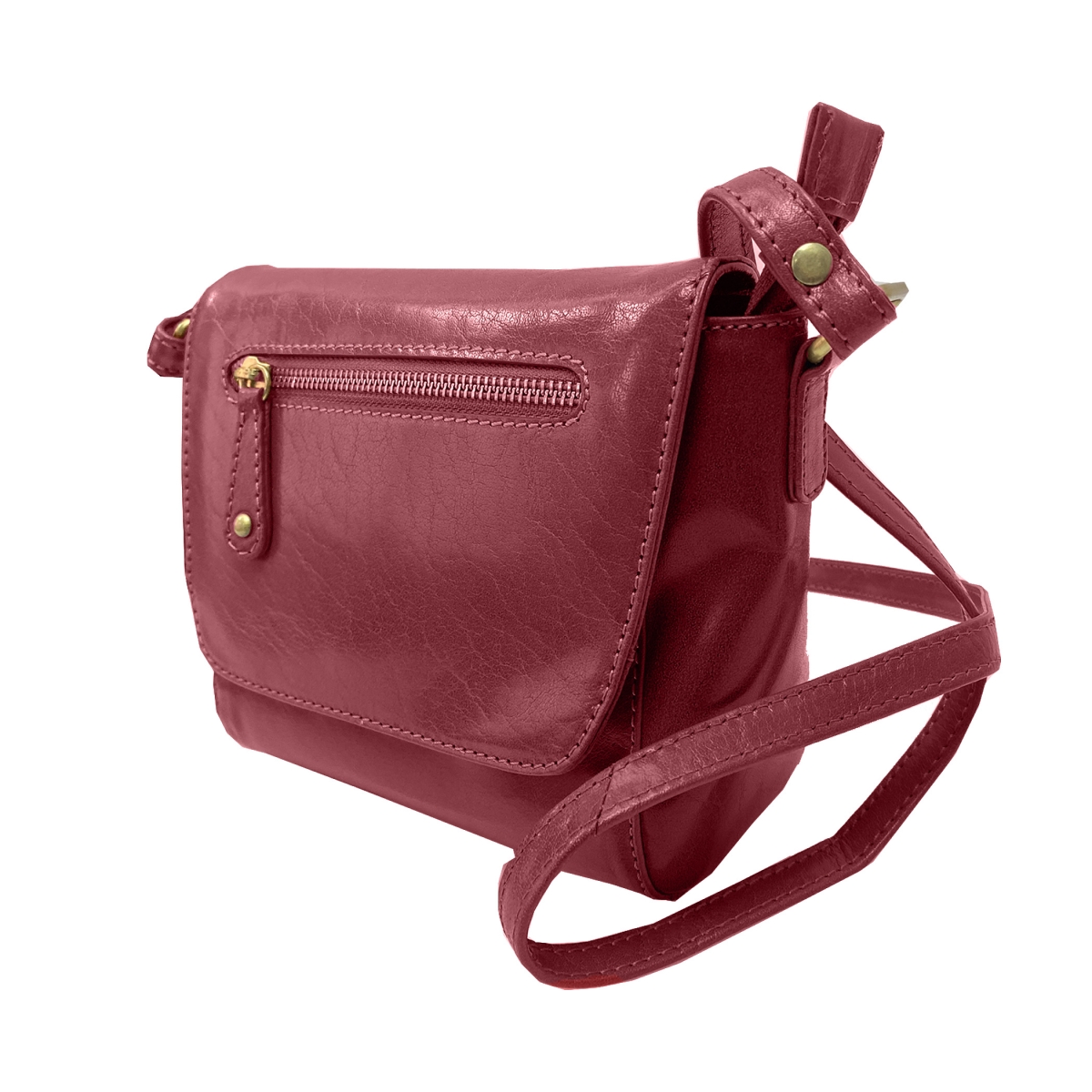 HDK757-BD Cecil Square Flap Crossbody Bag, Burgundy -  Hadaki