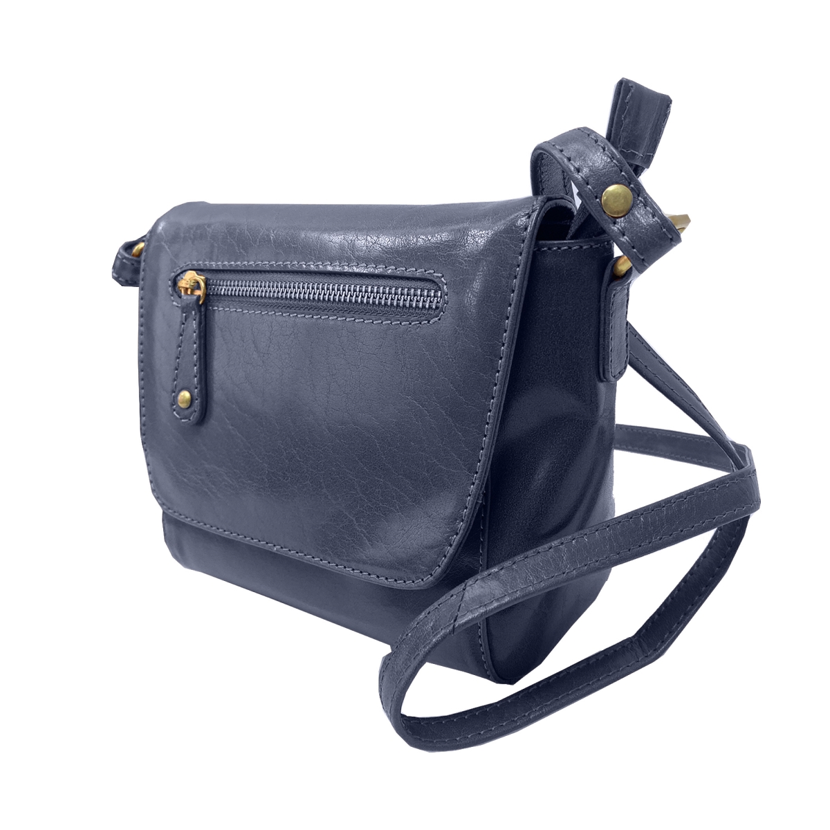 HDK757-BL Cecil Square Flap Crossbody Bag, Blue -  Hadaki