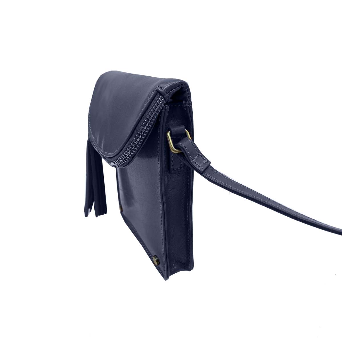 HDK759-BL Mobile Leather Crossbody Bag, Blue -  Hadaki