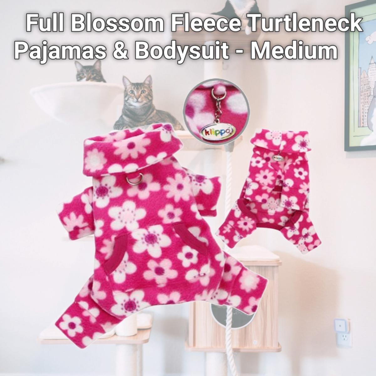 Picture of Klippo Pet KBD054MZ Full Blossom Fleece Turtleneck Pajamas & Bodysuit - Medium