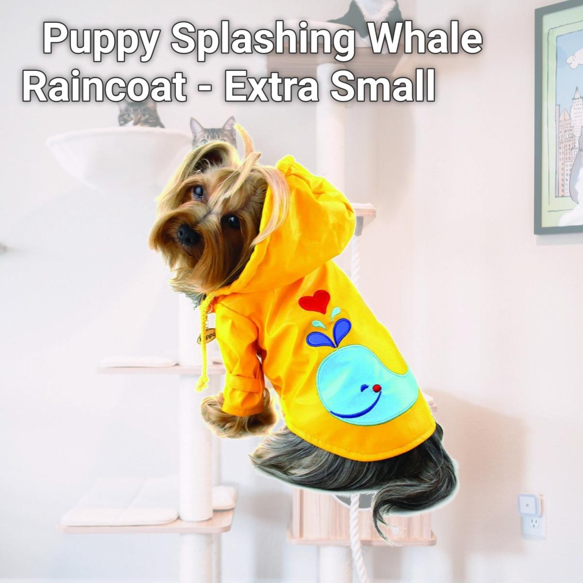Picture of Klippo Pet KJK060XS Puppy Splashing Whale Raincoat - Extra Small