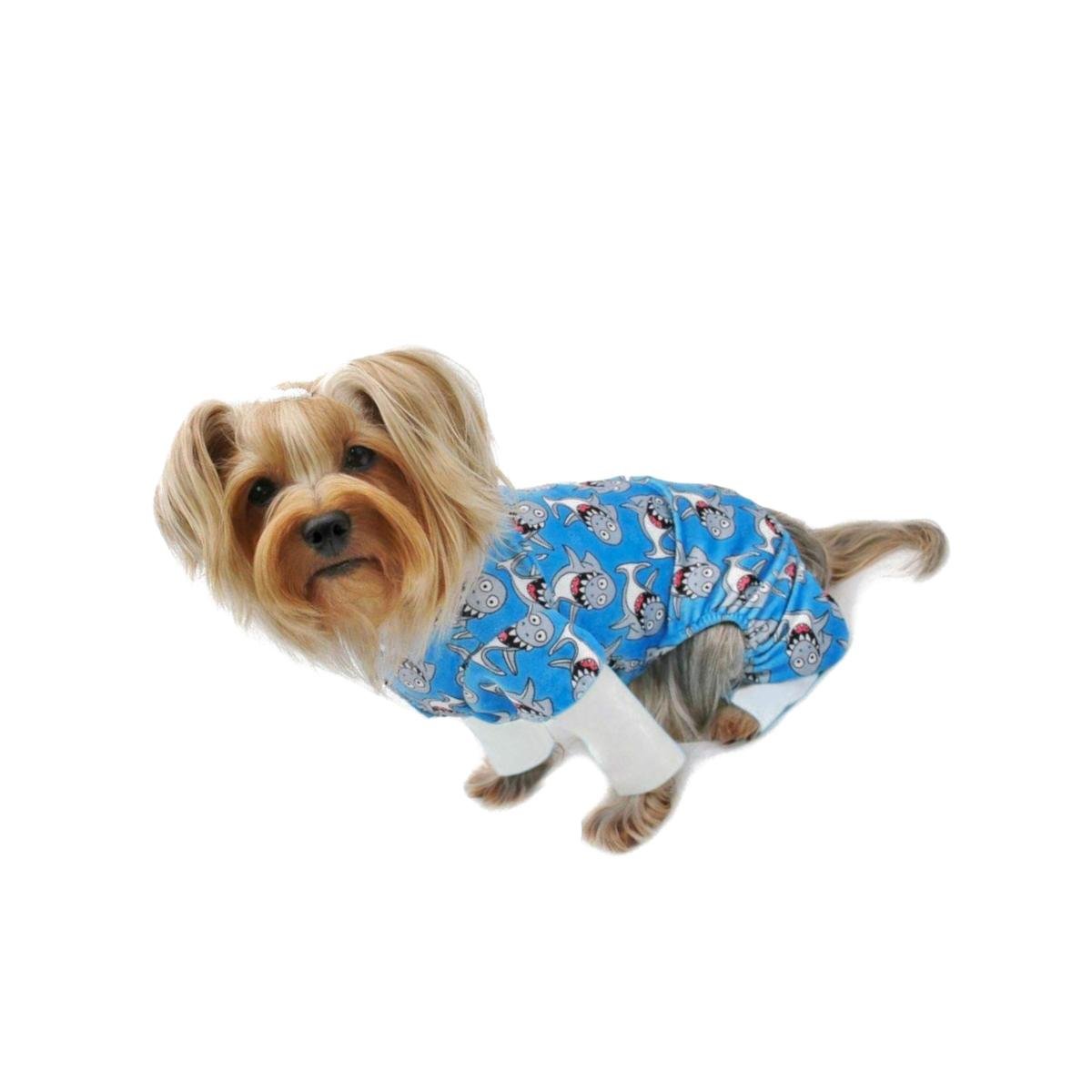 Picture of Klippo KBD084-XS Ultra Soft Plush Minky Silly Sharks Pajamas - Extra Small