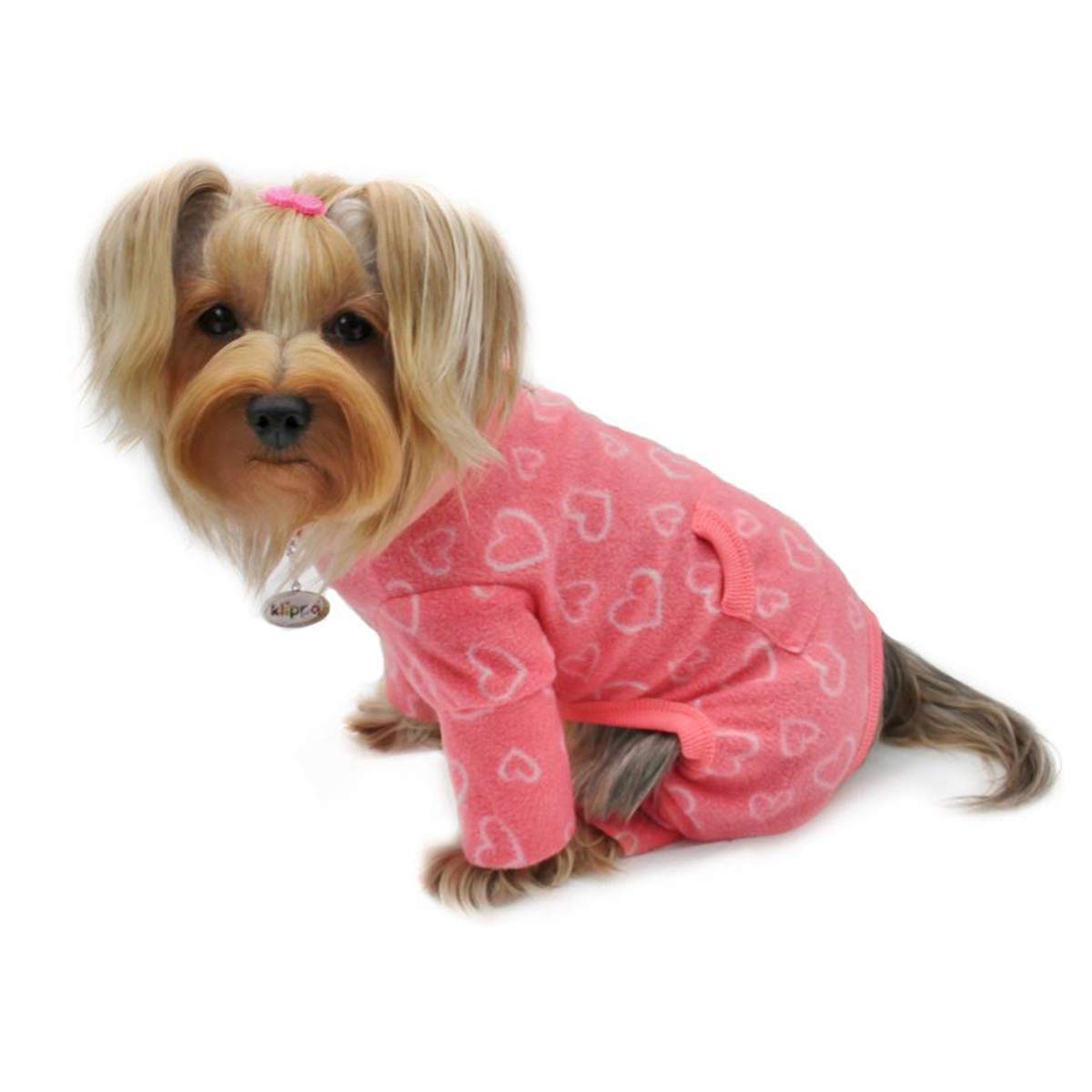 Picture of Klippo KBD090-XS Blush of Love Fleece Turtleneck Pajamas - Extra Small