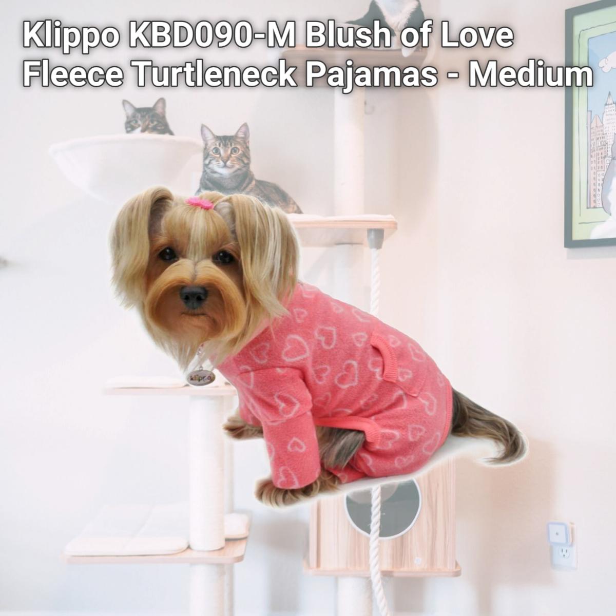 Picture of Klippo KBD090-M Blush of Love Fleece Turtleneck Pajamas - Medium
