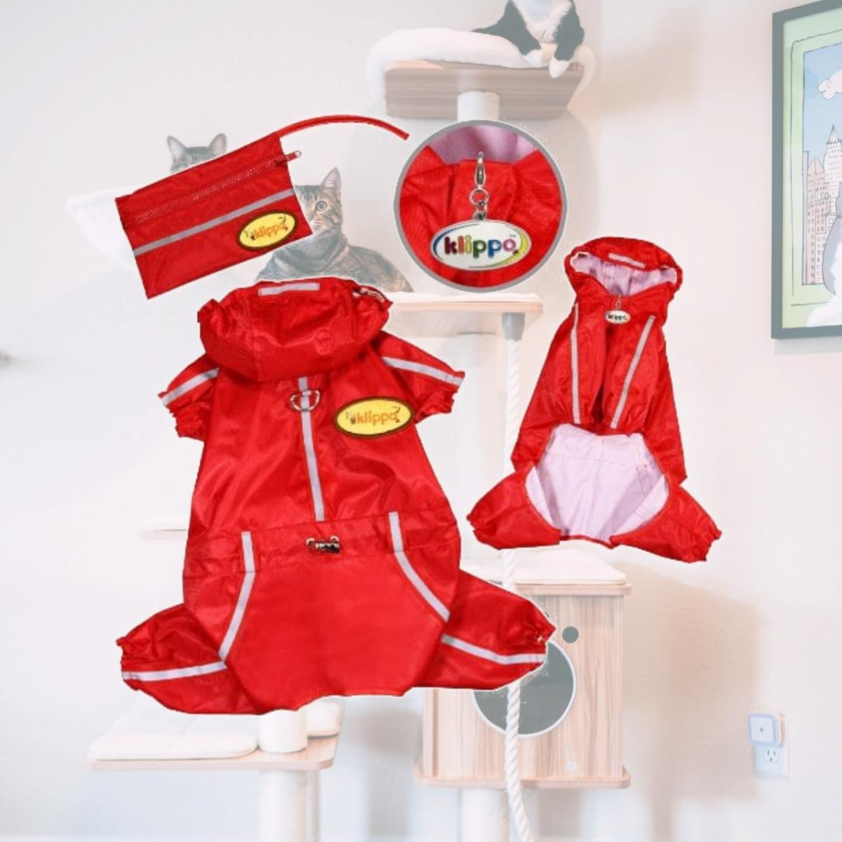 Picture of Klippo Pet KJK058MZ Raincoat Bodysuit With Reflective Stripes & Matching Pouch - Medium