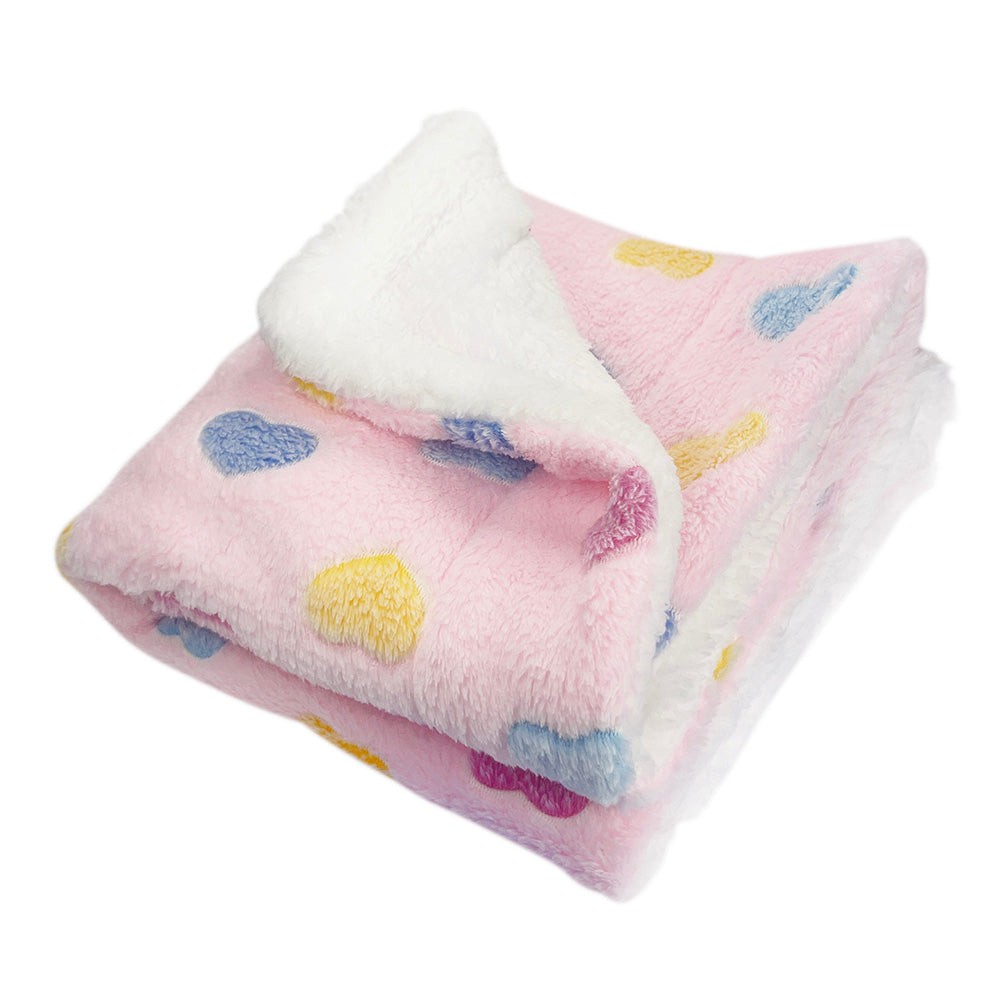 Picture of Klippo KBLNK077S Ultra Plush Colorful Hearts Blanket, Pink - Small