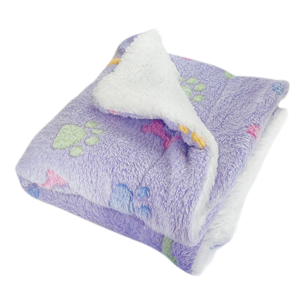 Picture of Klippo KBLNK078S Ultra Plush Colorful Bones & Paws Blanket&#44; Purple - Small
