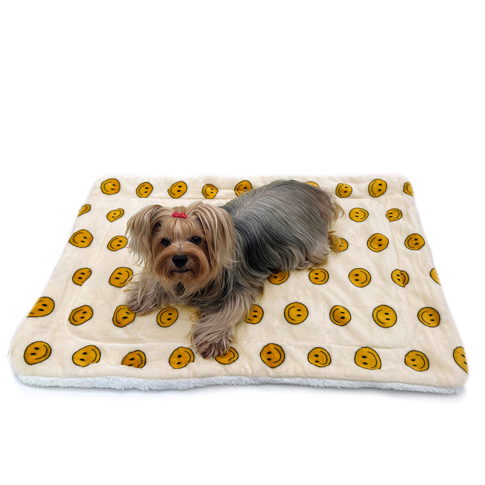 Picture of Klippo KBLNK101S Ultra Plush Happy Face Blanket, Yellow - Small