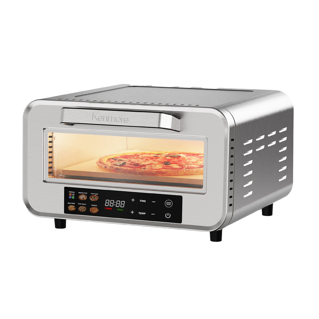 Picture of Kenmore KKIPO12 1750W Indoor Electric Pizza Oven, Silver & Black