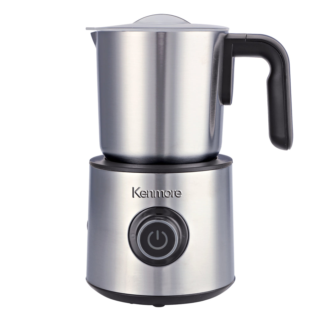 Picture of Kenmore KKMFD-SS 550W Electric Hot or Cold Milk Frother Steamer & Foam Maker, Silver & Black
