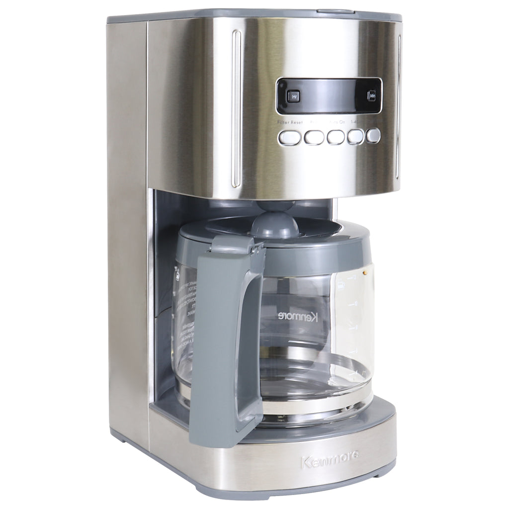 Picture of Kenmore KKCM12S 120V 12-Cup Gray & Silver Programmable Coffee Maker - Stainless Steel
