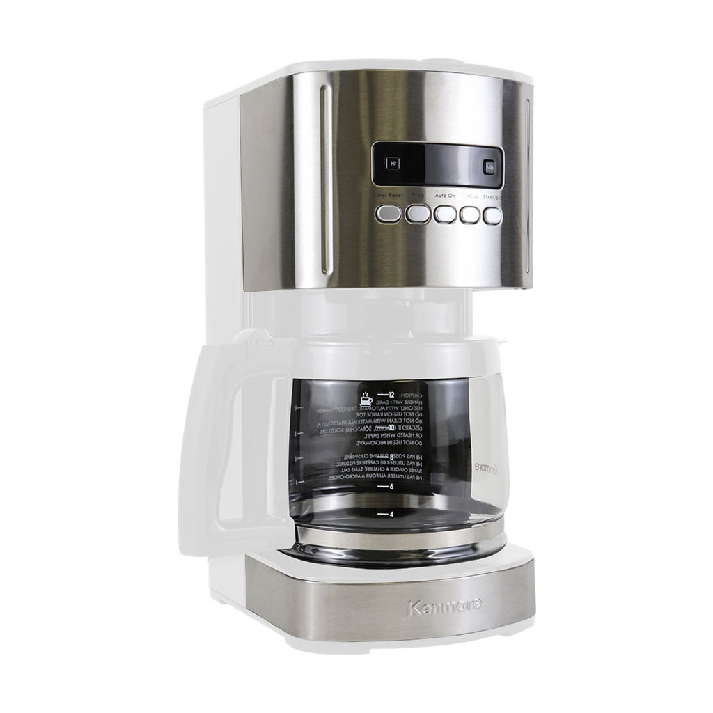 Picture of Kenmore KKCM12W 120V 12-Cup Programmable Coffee Maker, White & Silver