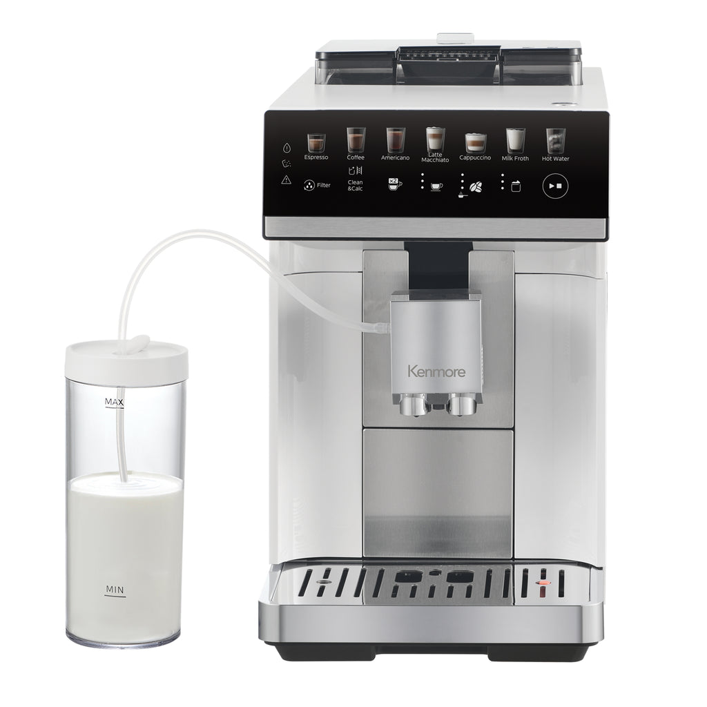 Picture of Kenmore KKSACM-W 120V 1400W Super Automatic Coffee Machine, Silver & White