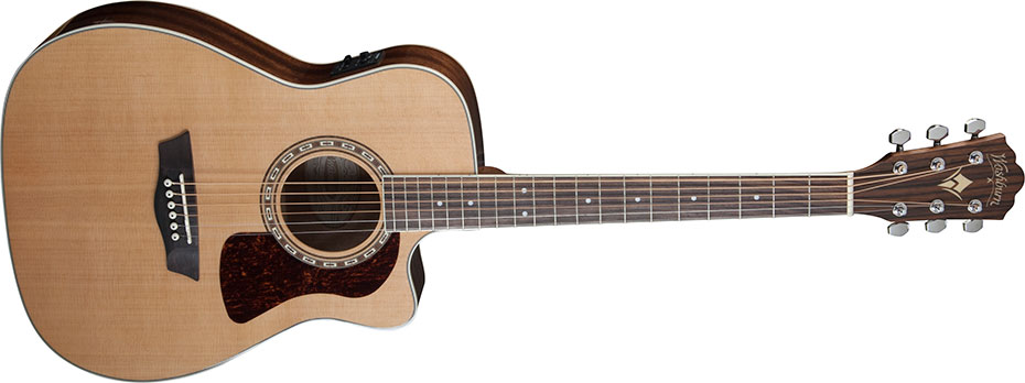 Picture of Washburn HF11SCE-O-U Heritage Cutaway Folk Style Acoustic Guitar&#44; Solid Cedar & Mahogany