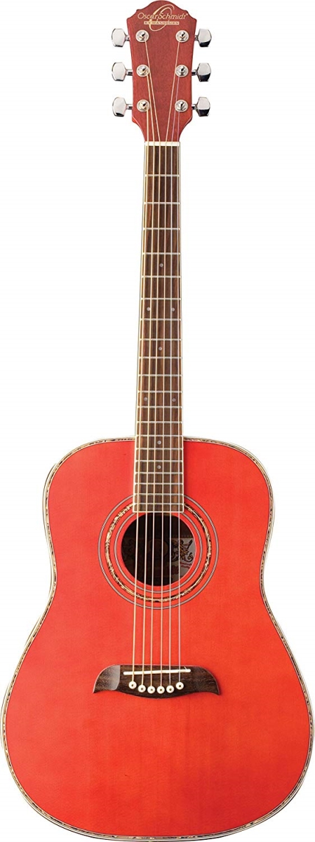 OGHSTR-A-U Half Size Acoustic Guitar, Transparent Red -  Oscar Schmidt