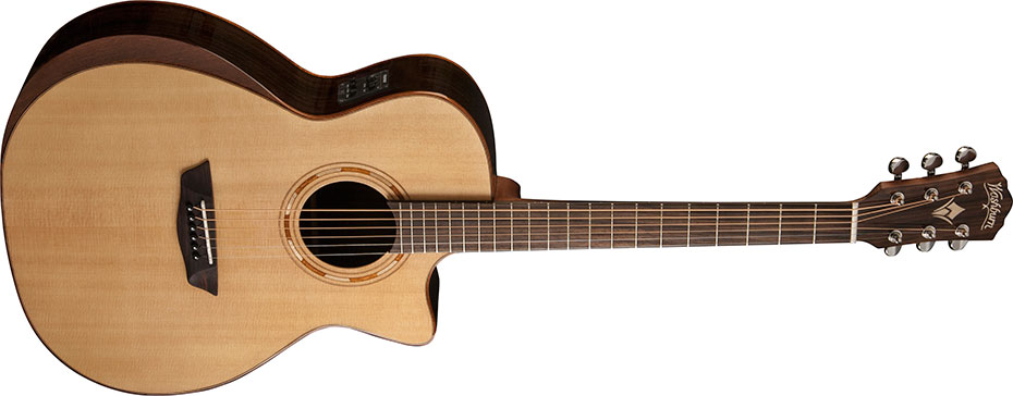Picture of Washburn WCG20SCE-O-U Comfort Series with Arm Rest Solid Spruce Top Acoustic-Electric Guitar - Natural