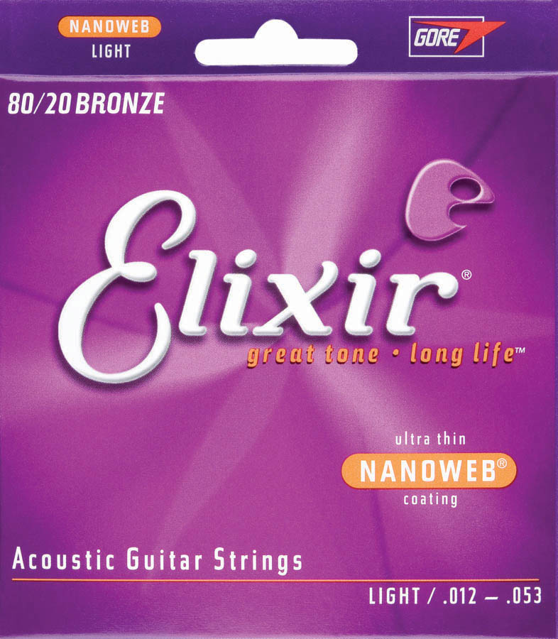 11052-U Nanoweb 80-20 Bronze Light Acoustic Guitar Strings Set -  Elixir