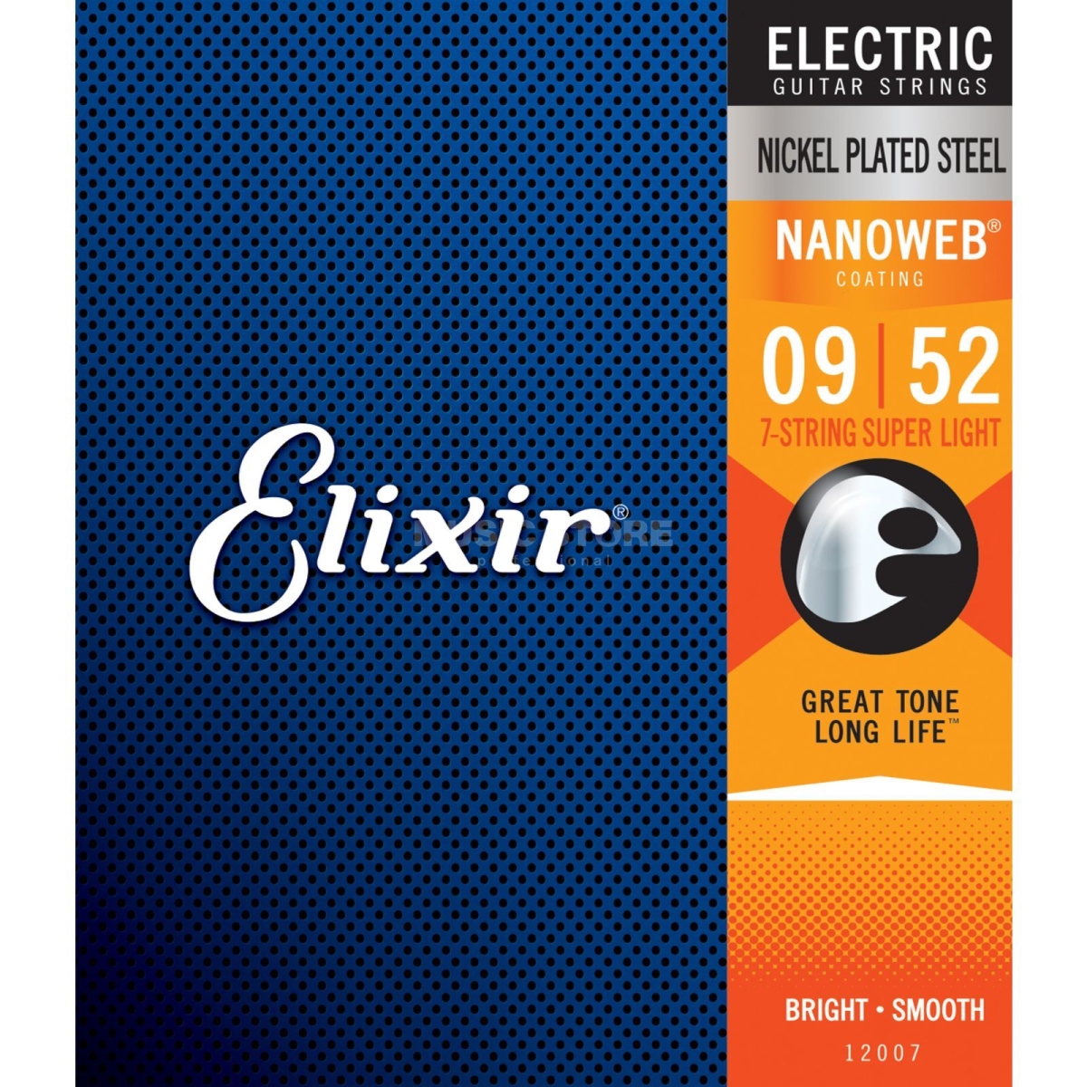 12007--U Nanoweb 7-string 9-52 Nickel Electric Guitar Strings, Super Light