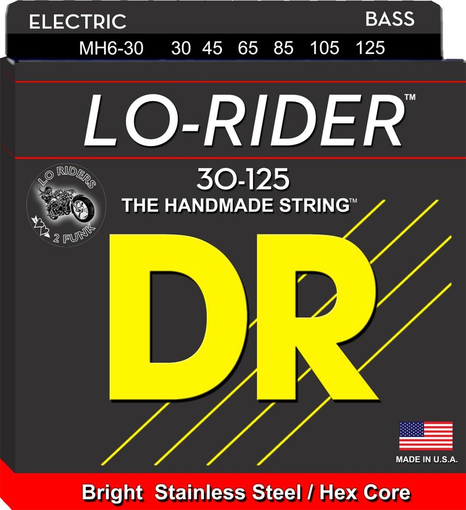 Lo-Rider Bass 6 String - 30-125 Gauge - DR Handmade Strings MH6-30-U