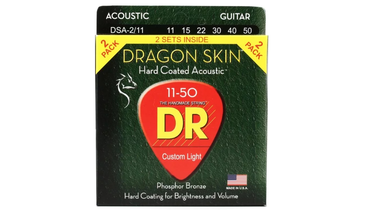 Picture of DR Handmade Strings DSA-2-11-U Dragon-Skin Acoustic String - 11-50 Gauge - Pack of 2