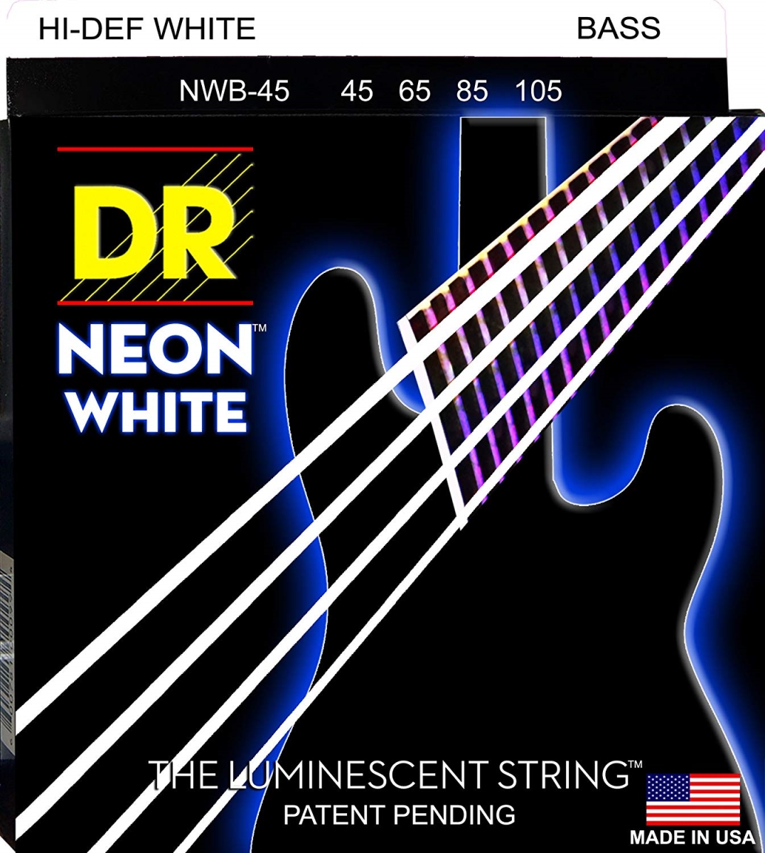 Picture of DR Handmade Strings NWB-45-U Bass String&#44; Neon White - 45-105 Gauge