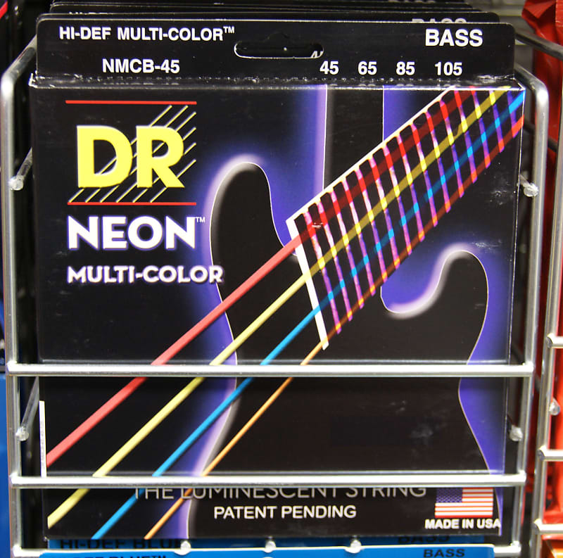 Picture of DR Handmade Strings NMCB-45-U Bass String&#44; Neon Multicolor - 45-105 Gauge
