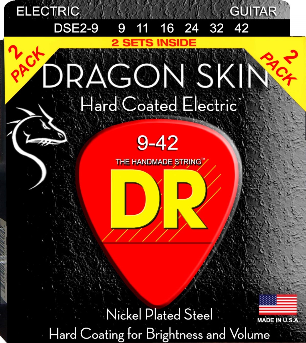 Picture of DR Handmade Strings DSE-2-9-U Dragon-Skin Electric String - 9-42 Gauge - Pack of 2