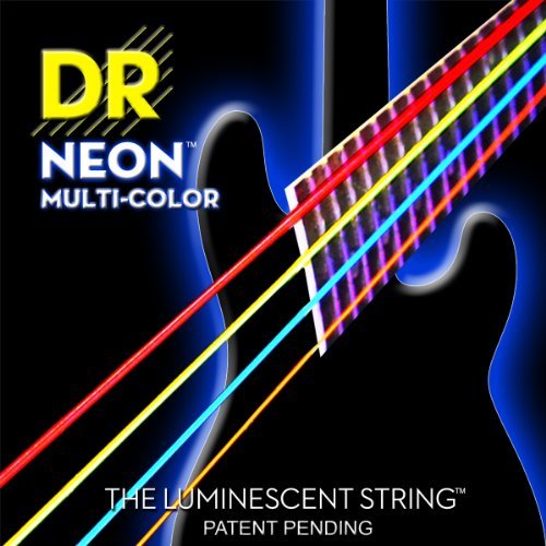 Picture of DR Handmade Strings NMCB-40-U Bass Guitar String&#44; Neon Multicolor - 40-100 Gauge