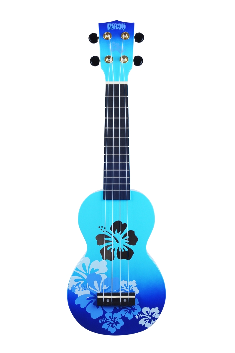 Hibiscus Soprano Ukulele, Blue Burst