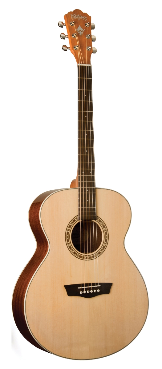 WG7S-A-U Washburn Harvest Grand Auditorium Acoustic Guitar with Natural Gloss -  KMC Music