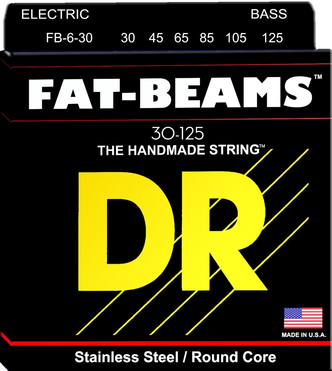 30-125 DR Strings Fat-Beams Electric Bass 6 String - DR Handmade Strings FB6-30-U