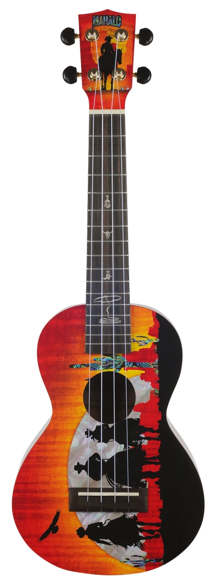 MA2WW-U Mahalo Artists Elite Series Concert Ukulele, Wild West Motiff